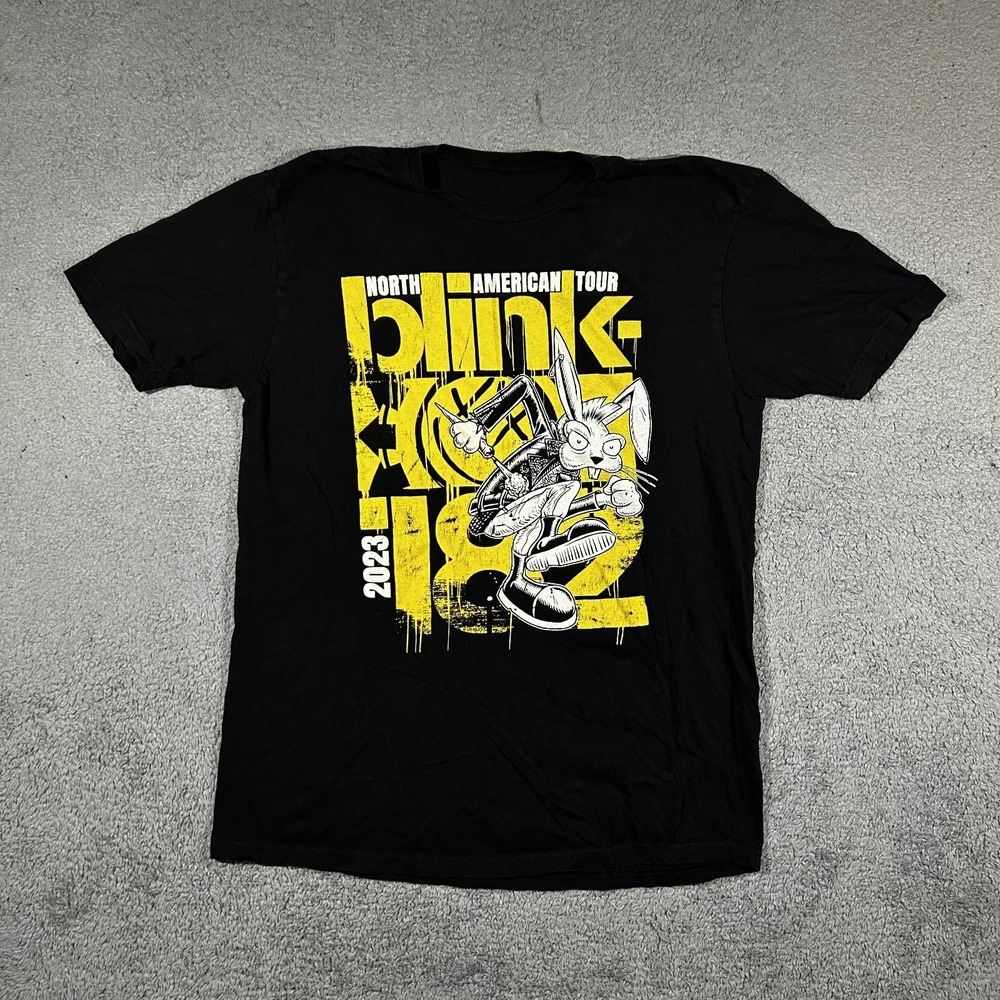 Blink 182 North American Tour 2023 Black T-Shirt Men's Large Rabbit  #1946
